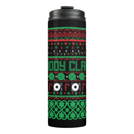 Papa Claus Ugly kerstkeuken kerstcadeaus Thermosbeker (Voorkant)