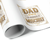 Papa Co-manager van kattenkwaad Grappige vader ont Cadeaupapier (Rol Hoek)