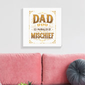 Papa Co-manager van kattenkwaad Grappige vader ont Canvas Afdruk (Insitu (Woonkamer))