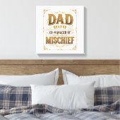 Papa Co-manager van kattenkwaad Grappige vader ont Canvas Afdruk (Insitu (Slaapkamer))