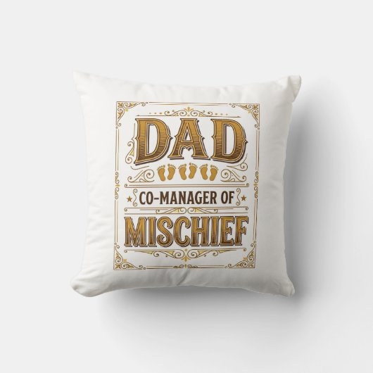 Papa Co-manager van kattenkwaad Grappige vader ont Kussen (Voorkant)