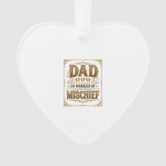 Papa Co-manager van kattenkwaad Grappige vader ont Ornament (voorkant)