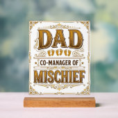 Papa Co-Manager van Ondeugd Grappige Vader Design_ Acryl Bord (Neutraal)