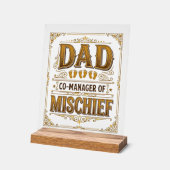 Papa Co-Manager van Ondeugd Grappige Vader Design_ Acryl Bord (Hoek)
