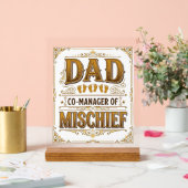 Papa Co-Manager van Ondeugd Grappige Vader Design_ Acryl Bord (Huwelijk)