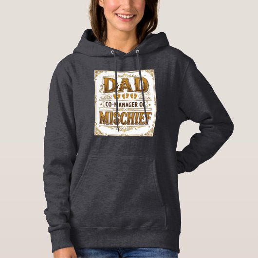 Papa Co-Manager van Ondeugd Grappige Vader Design_ Hoodie (Voorkant)
