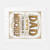 Papa Co-Manager van Ondeugendheid Grappige Vader D Fleece Deken (Voorkant (Horizontaal))