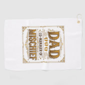 Papa Co-Manager van Ondeugendheid Grappige Vader D Golfhanddoek (Horizontaal)