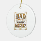 Papa Co-Manager van Ondeugendheid Grappige Vader D Keramisch Ornament (Links)