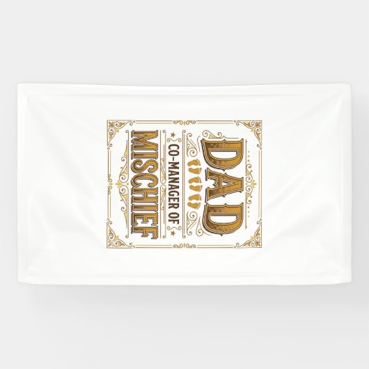 Papa Co-Manager van Ondeugendheid Grappige Vader D Spandoek (Horizontaal)