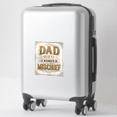 Papa Co-Manager van Ondeugendheid Grappige Vader D Sticker (Koffer)