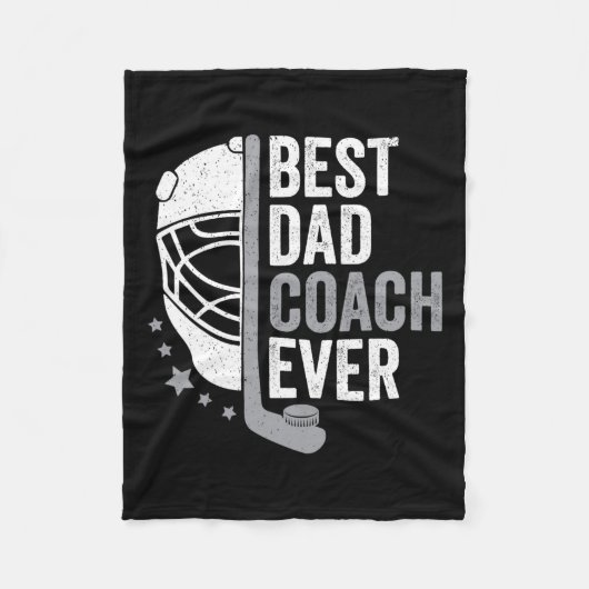Papa Coach Ever Vaderdag Hockey Fleece Deken (Voorkant)