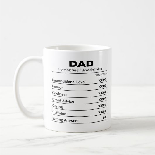 Papa Cool Beste Vader Caffeïne Liefhebber Koffiemok (Links)