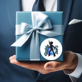 Papa Cool Disco Dance Father Day Round Sticker