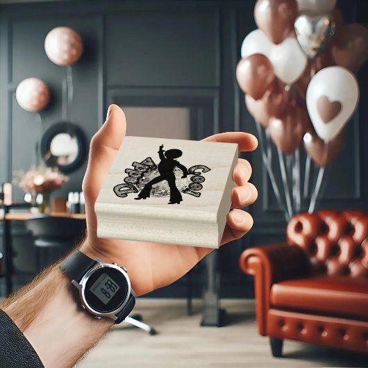 Papa Cool Disco Dance Father Day Rubberstempel