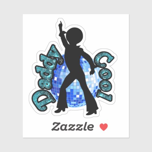 Papa Cool Disco Dance Vaderdag Small Sticker (Vel)