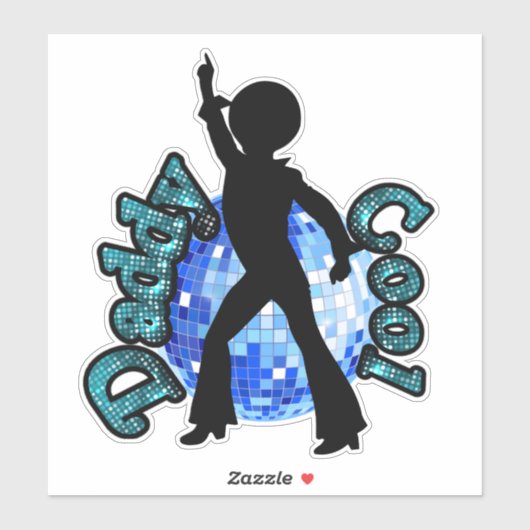 Papa Cool Disco Dance Vaderdag Sticker (Vel)