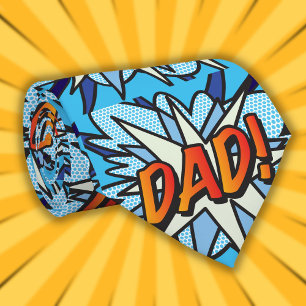 PAPA Cool Fun Moderne Superheldenstripboek Stropdas
