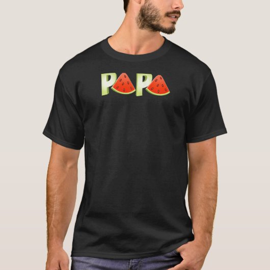 Papa Cool Watermelon Funny Papa Eater Melon T-shirt (Voorkant)