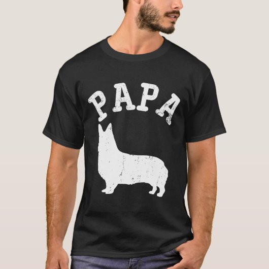 Papa Corgi voor vader T-shirt (Voorkant)