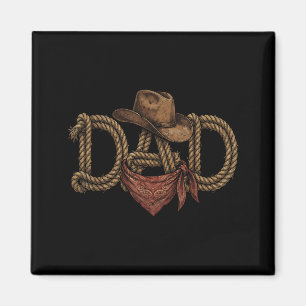 Papa cowboy western rodeo vaderdag verjaardag magneet
