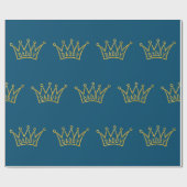 Papa Crown Vaderdag Glitter Cadeaupapier (Vlak)