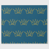 Papa Crown Vaderdag Glitter Wrapping Paper Cadeaupapier (Vlak)