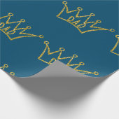 Papa Crown Vaderdag Glitter Wrapping Paper Cadeaupapier (Hoek)