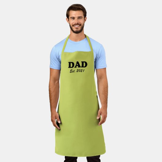 Papa Custom Est date avocado groen modern grill bb Schort (Gedragen)