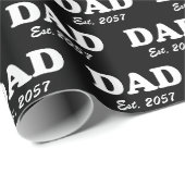Papa Custom Est datum moderne typografie zwart Cadeaupapier (Rol Hoek)