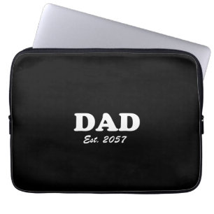 Papa Custom Est datum moderne typografie zwart Laptop Sleeve
