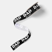 Papa Custom Est datum moderne typografie zwart wit Satijnen Lint (Achterkant)