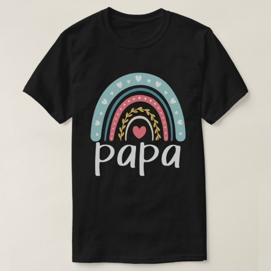 Papa Cute Dad Family Matching Rainbow T-shirt (Design voorkant)