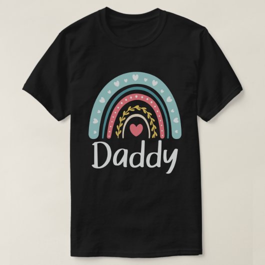 Papa Cute Dad Family Matching Rainbow T-Shirt (Design voorkant)
