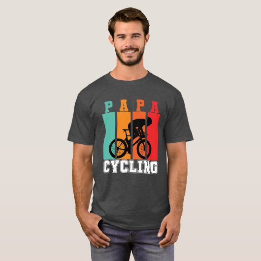 Papa Cycling Dad Bicycle Lover Cool Bicycling T-shirt (Voorkant volledig)