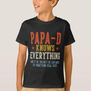 Papa-d weet alles vaderdag retro vintage t-shirt