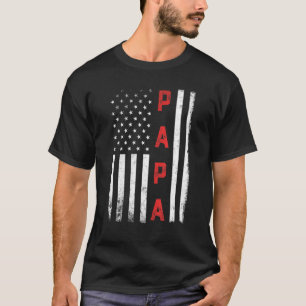 Papa Dad American vlag vs 4e juli Amerika vet T-shirt