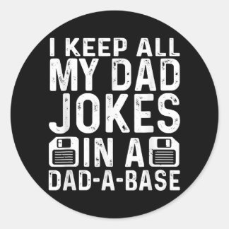 Papa DAD WERKT DAD A BASE Database Fathers Day Ronde Sticker
