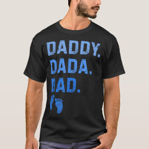 Papa Dada Vader Baby Voetafdrukken Heren T-shirt