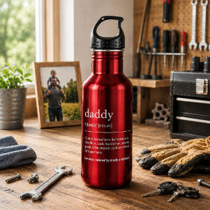 Papa Daddy Definitie aangepaste namen modern zwart Waterfles