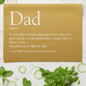 Papa, Daddy, Vader Definitie Gouden Glitters Theedoek (Gevouwen)