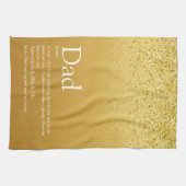 Papa, Daddy, Vader Definitie Gouden Glitters Theedoek (Horizontaal)