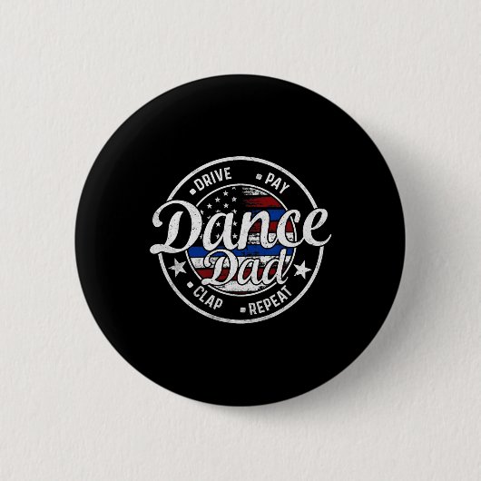 Papa Dans  Amerikaanse Danser Dansende Vader Ronde Button 5,7 Cm (Voorkant)