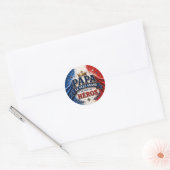 Papa, de Aller Grootste Held Ronde Sticker (Envelop)