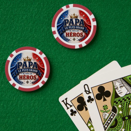 Papa, de Allerhoogste Held Poker Chips (Pokertafel (Dubbel))