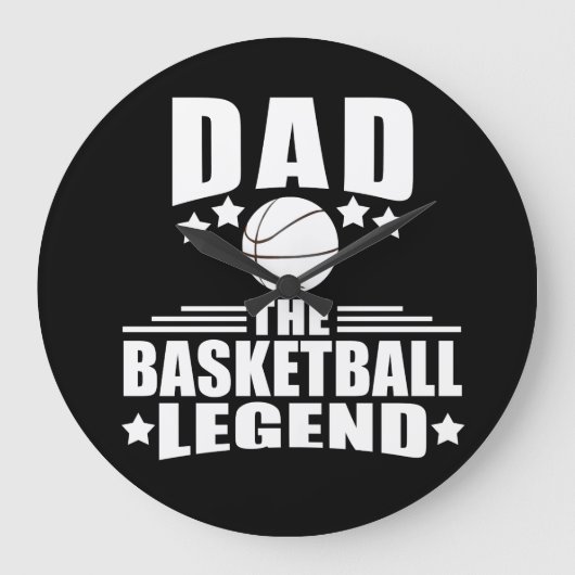 Papa de basketbal legende grappige vaders dag gesc grote klok (Voorkant)