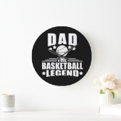 Papa de basketbal legende grappige vaders dag gesc grote klok (Huis)