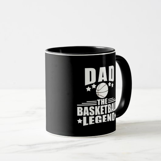 Papa de basketbal legende grappige vaders dag gesc mok (Voorkant rechts)