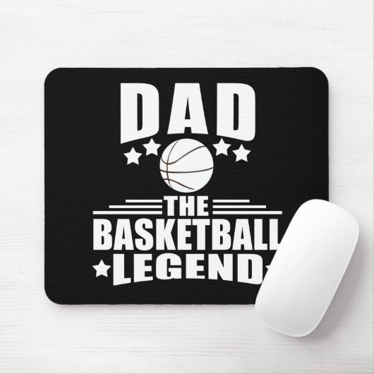 Papa de basketbal legende grappige vaders dag gesc muismat (Met muis)