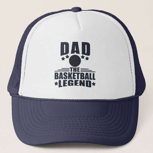 Papa de basketbal legende grappige vaders dag gesc trucker pet (Voorkant)